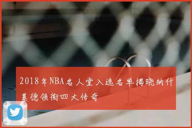 2018年NBA名人堂入选名单揭晓纳什基德领衔四大传奇